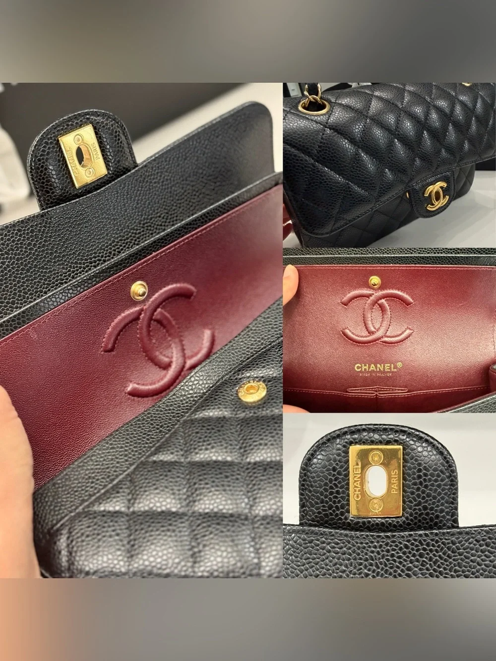 CHANEL Classic double flap  Caviar Leather Small